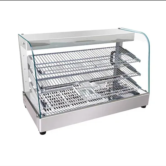 Commercial Food Warmer Display 3 Tiers, Pizza Warmer Countertop Pastry Warmer with Water Tray 
