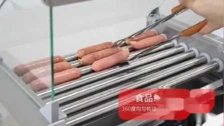 Hot Dog Roller with Stainless Steel Glass Cover for Store Carrying Et