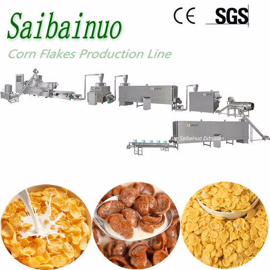 Industrial Corn Flakes and Breakfast Cereal Production Line Snacks Food Processing Equipment