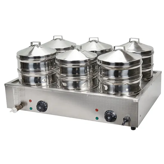 Commercial Stainless Steel Steamer for Dim Sum / Electric New Six