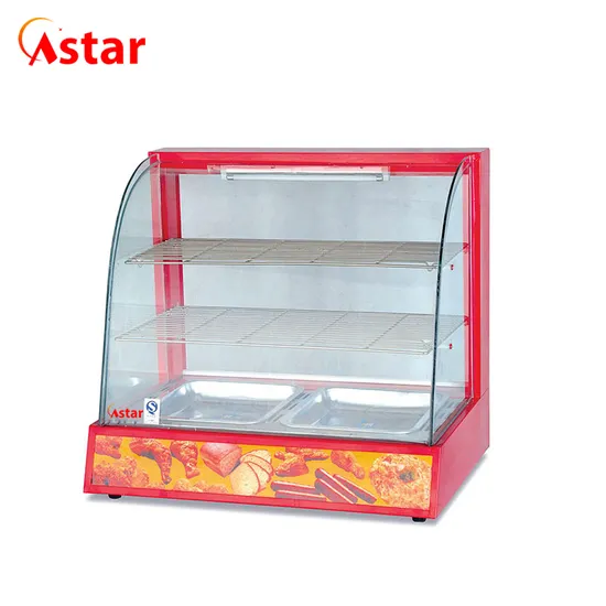 Hot Selling Kitchen Equipment Curved Glass Food Display Warmer with Ce Approval 